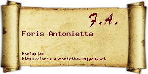 Foris Antonietta névjegykártya
